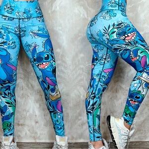Blue Cartoon Print Leggings